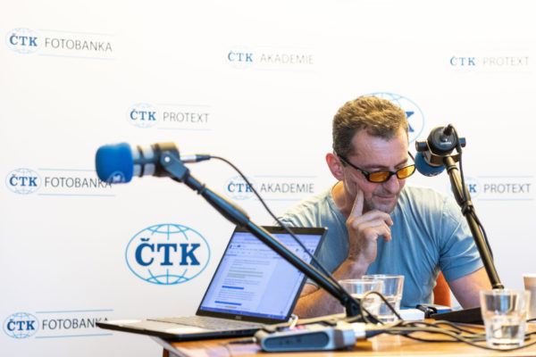 Letní filmová škola v Uherském Hradišti, 2. srpna 2022. ČTK nahrála podcast jejímž hostem byl herec Ondřej Vetchý.